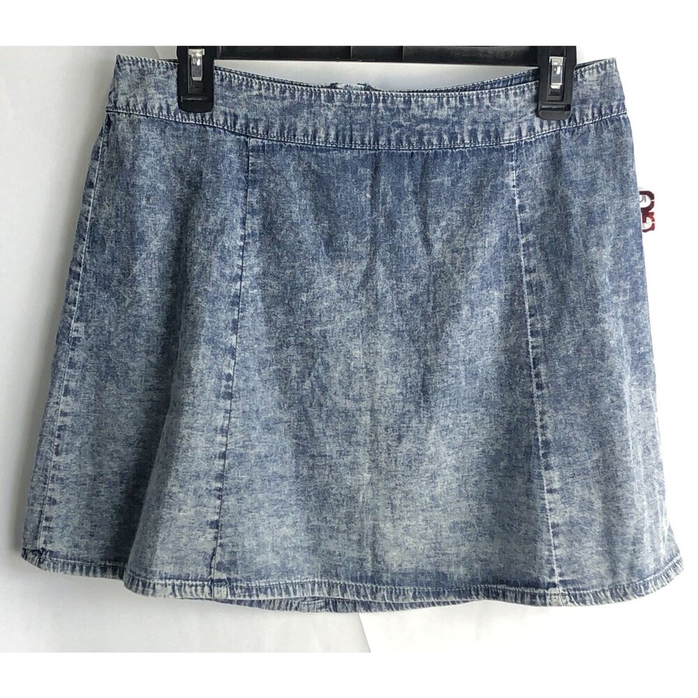Vintage w/Tags Mini Flare Blue Jean Skirt L Jrs Blue Denim 30"W Y2K 90s Preppy